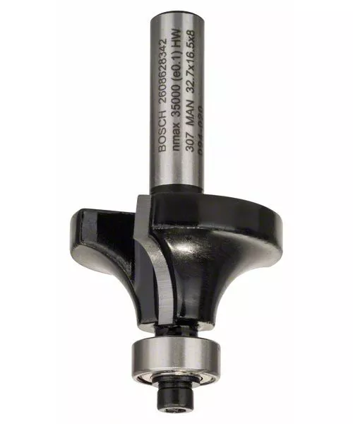 Fraise à arrondir rayon 10mm, 2 tranchants carbure